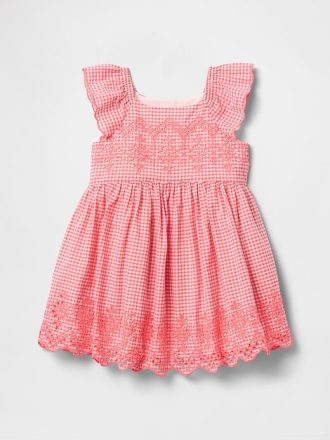 Vestido com ilhós para bebês e crianças pequenas