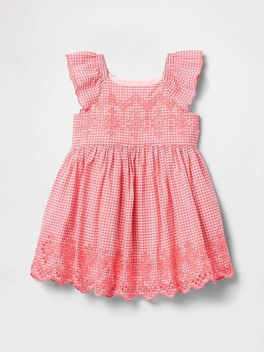Vestido com ilhós para bebês e crianças pequenas Vestido com ilhós para bebês e crianças pequenas