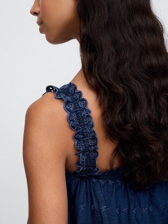 Vestido curto com ilhós Gap × DÔEN