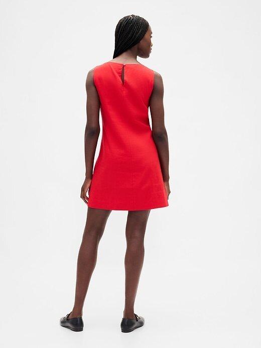 Vestido curto de linho misto Vestido curto de linho misto