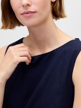 Vestido curto de linho misto Vestido curto de linho misto