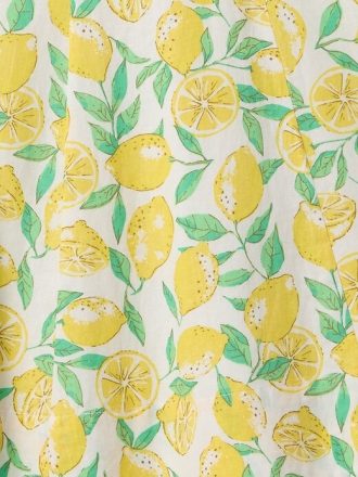 Vestido curto em mistura de linho