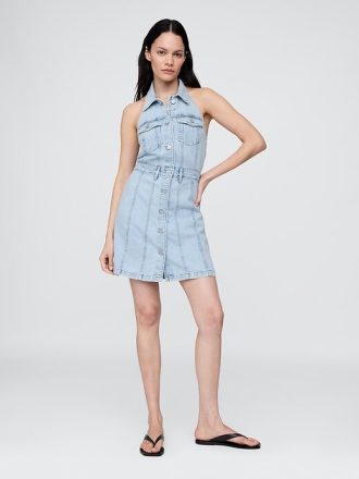 Vestido curto Icon Denim Halter