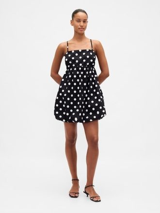 Vestido curto popeline bolha