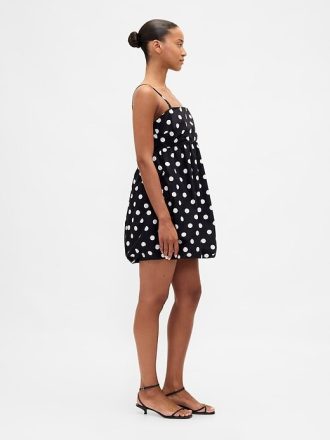 Vestido curto popeline bolha