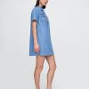 Vestido curto popover jeans ultramacio
