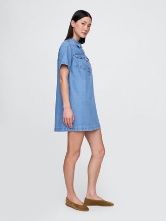 Vestido curto popover jeans ultramacio
