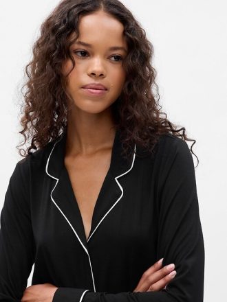 Vestido de camisa de pijama modal