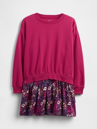 Vestido de moletom infantil vintage macio e plissado