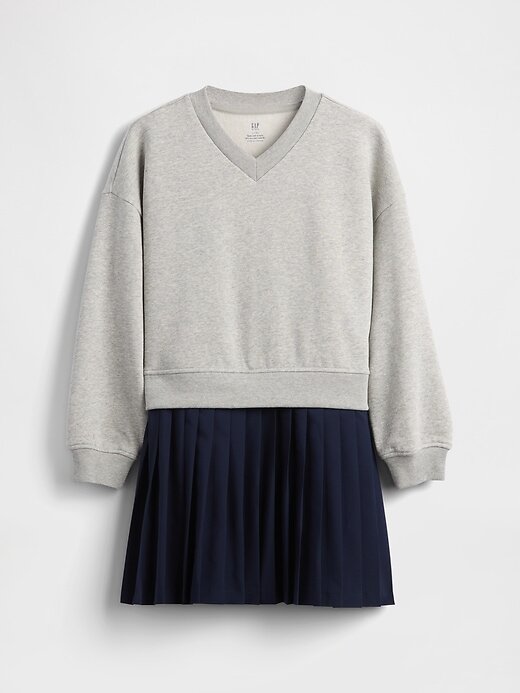 Vestido de moletom infantil vintage macio e plissado Vestido de moletom infantil vintage macio e plissado