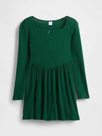 Vestido infantil com decote quadrado