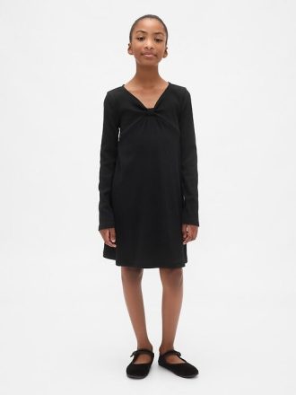 Vestido Infantil com Laço Rib