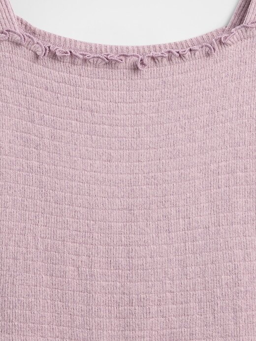 Vestido infantil de gola quadrada com babados Softspun Vestido infantil de gola quadrada com babados Softspun