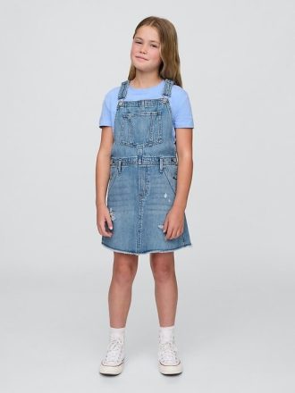 Vestido infantil jeans com avental