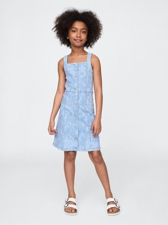 Vestido infantil jeans floral