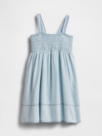 Vestido jeans infantil franzido