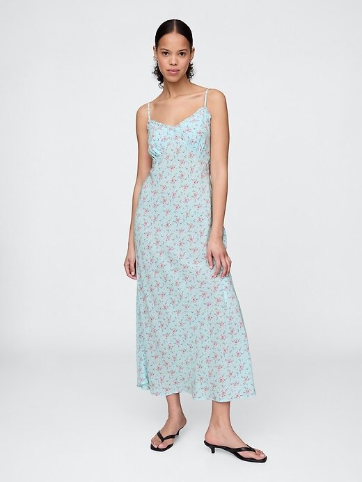 Vestido longo com babados Vestido longo com babados