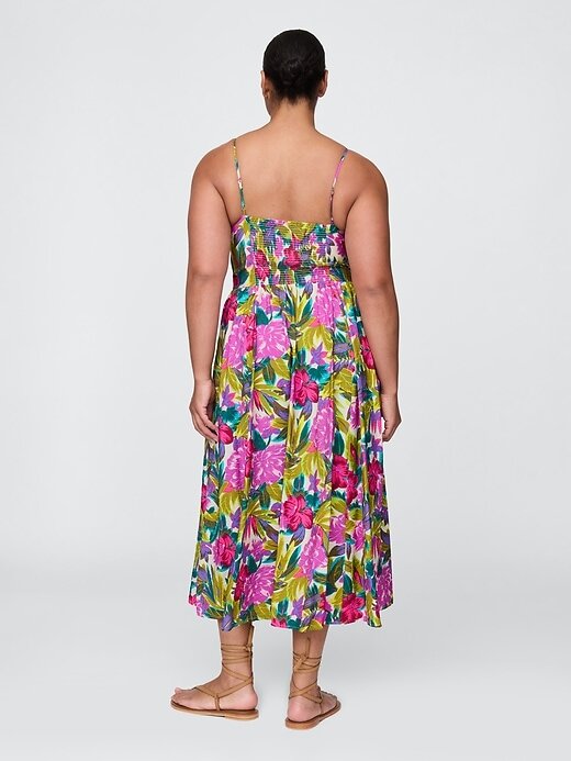 Vestido longo com decote em V floral Vestido longo com decote em V floral