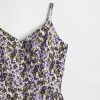 Vestido longo com decote em V floral Vestido longo com decote em V floral