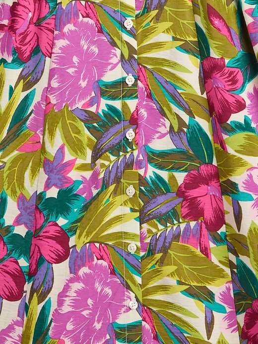 Vestido longo com decote em V floral Vestido longo com decote em V floral