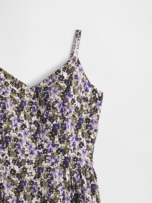 Vestido longo com decote em V floral Vestido longo com decote em V floral