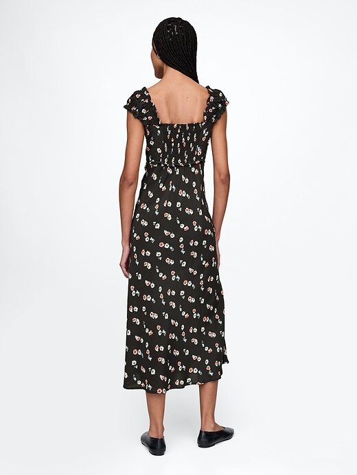 Vestido longo de crepe com decote coração Vestido longo de crepe com decote coração