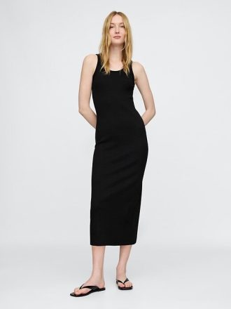 Vestido midi canelado