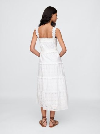 Vestido midi com ilhós Gap × DÔEN