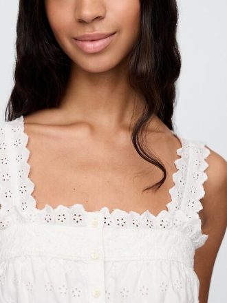 Vestido midi com ilhós Gap × DÔEN