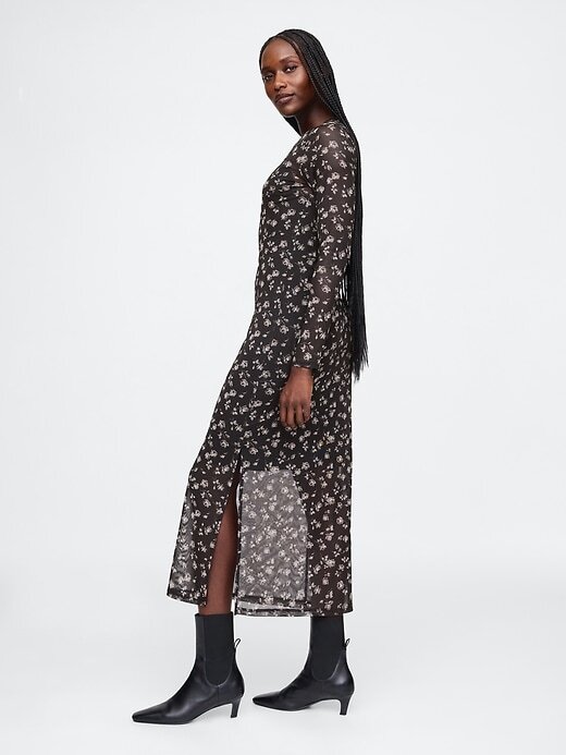 Vestido midi de malha Vestido midi de malha