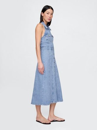Vestido midi frente única Icon Denim