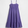 Vestido midi infantil de gaze amassada
