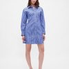 Vestido mini camisa de popeline de algodão orgânico Vestido mini camisa de popeline de algodão orgânico