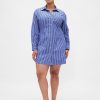 Vestido mini camisa de popeline de algodão orgânico Vestido mini camisa de popeline de algodão orgânico