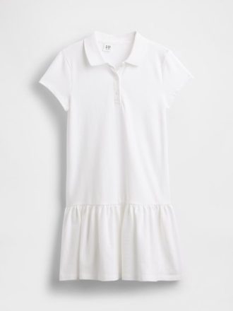 Vestido polo infantil de cintura baixa e uniforme