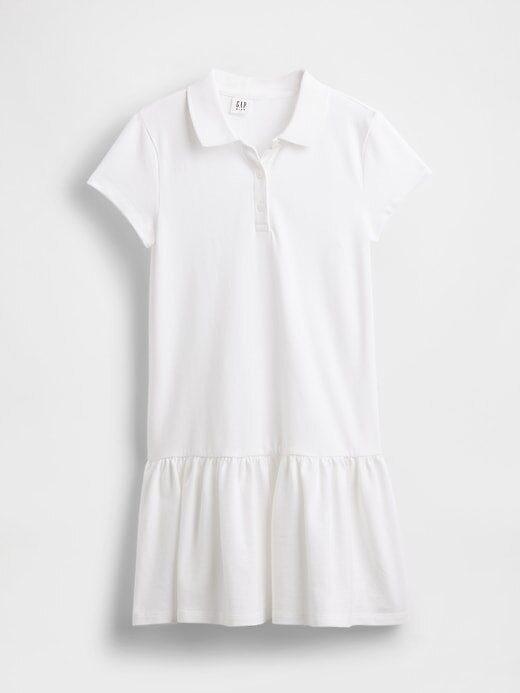 Vestido polo infantil de cintura baixa e uniforme Vestido polo infantil de cintura baixa e uniforme