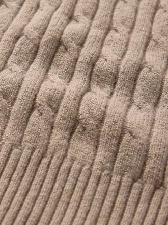 Vestido suéter curto CashSoft em tricô trançado